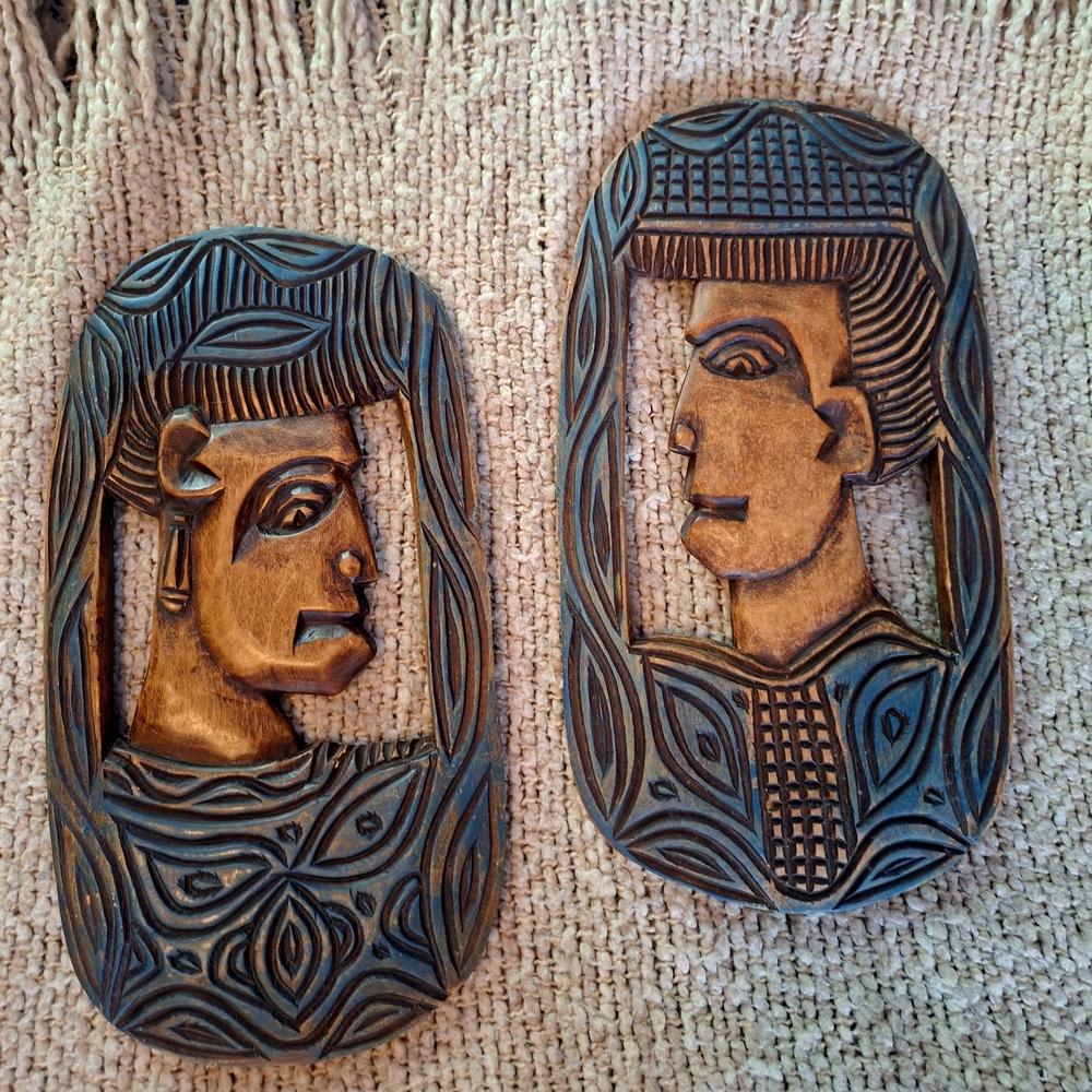 Vintage African Tribal Wall Art Plaques